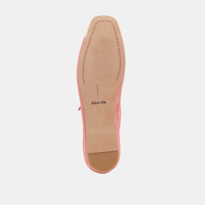 REYES TOE CAP BALLET FLATS CORAL SUEDE Dolce Vita