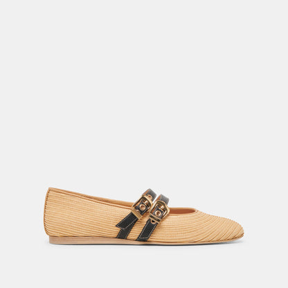 BAYLEE WIDE BALLET FLATS NATURAL RAFFIA Dolce Vita