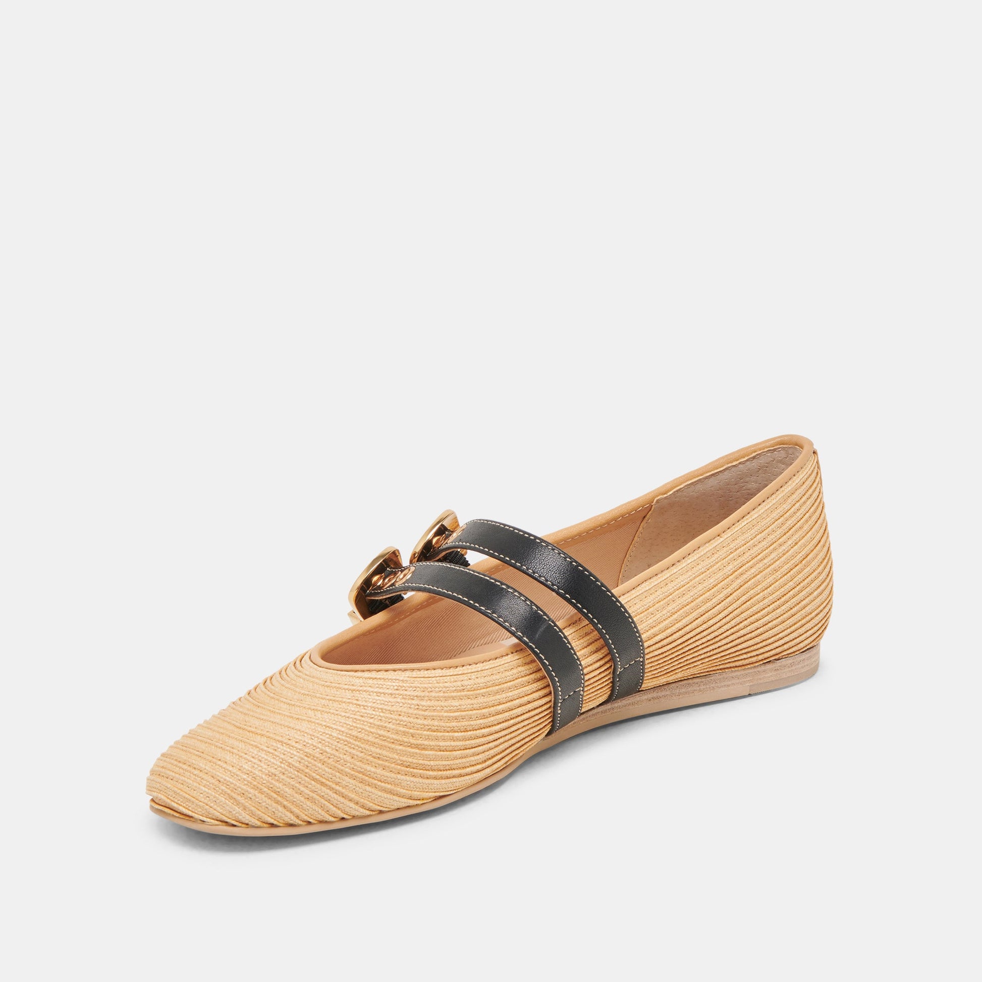 BAYLEE WIDE BALLET FLATS NATURAL RAFFIA Dolce Vita