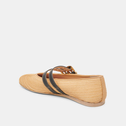 BAYLEE WIDE BALLET FLATS NATURAL RAFFIA Dolce Vita
