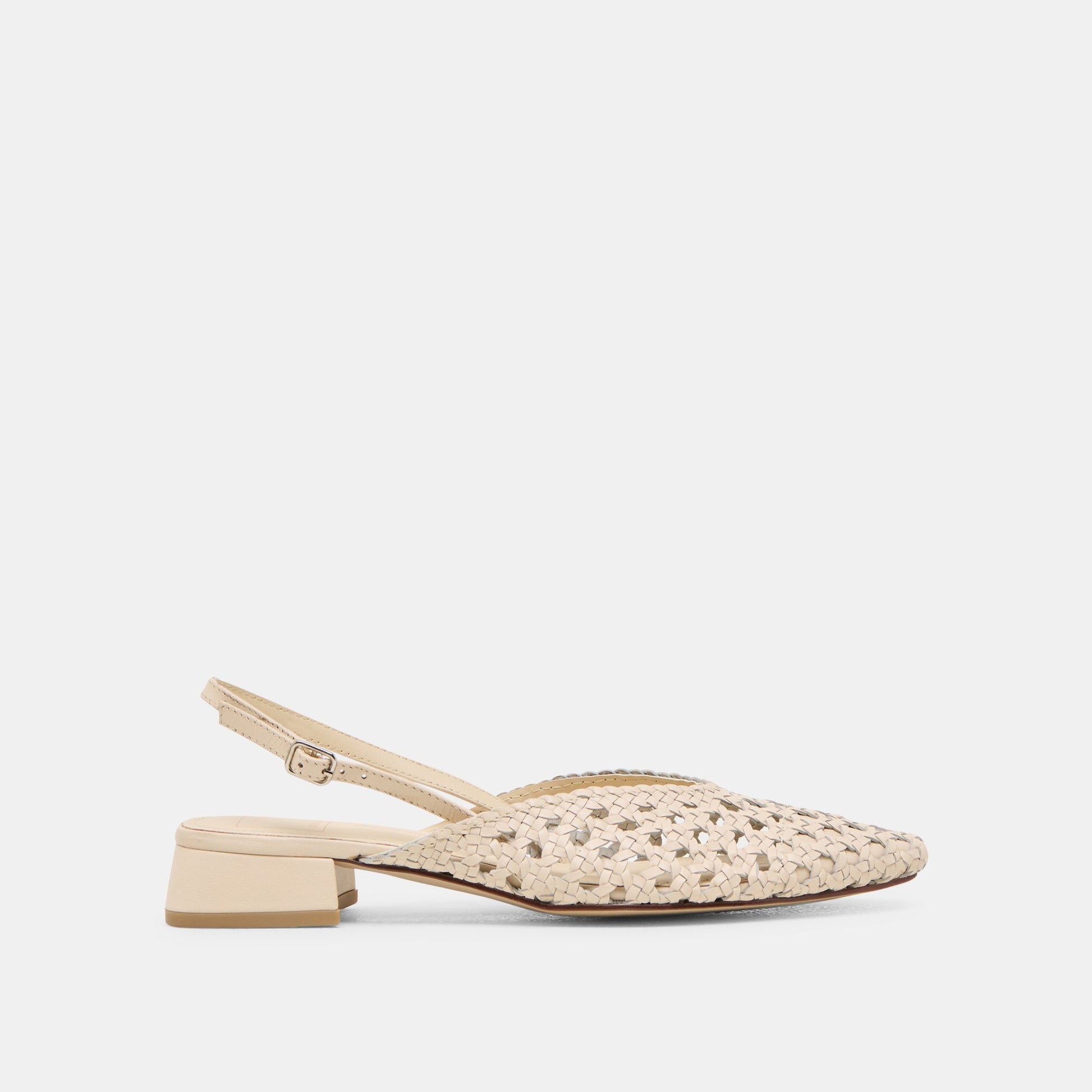Birdie Off White Woven Leather Flats Dolce Vita