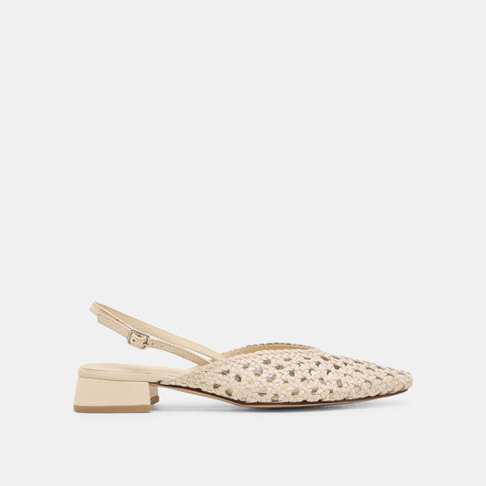 Birdie Off White Woven Leather Flats Dolce Vita