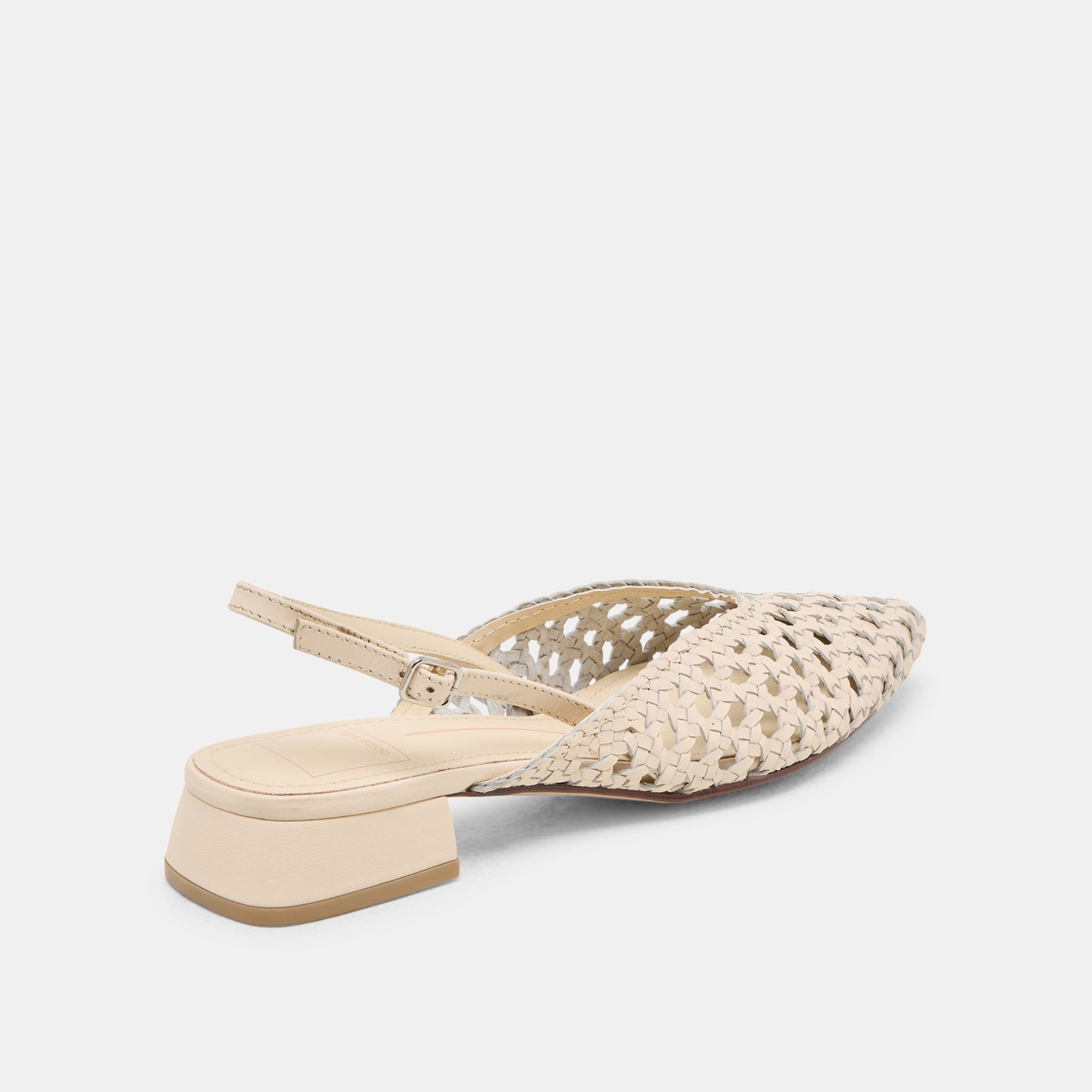 Birdie Off White Woven Leather Flats Dolce Vita