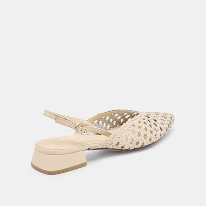 Birdie Off White Woven Leather Flats Dolce Vita