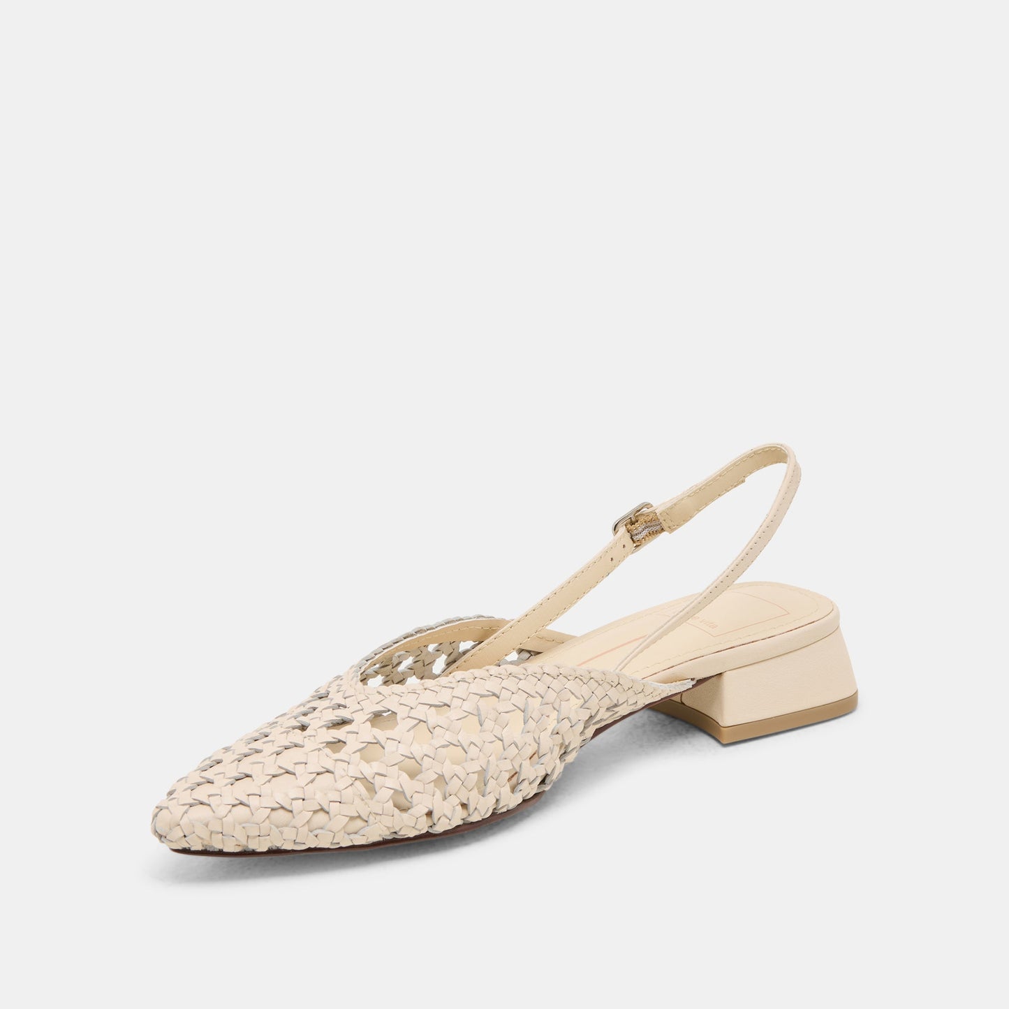 Birdie Off White Woven Leather Flats Dolce Vita