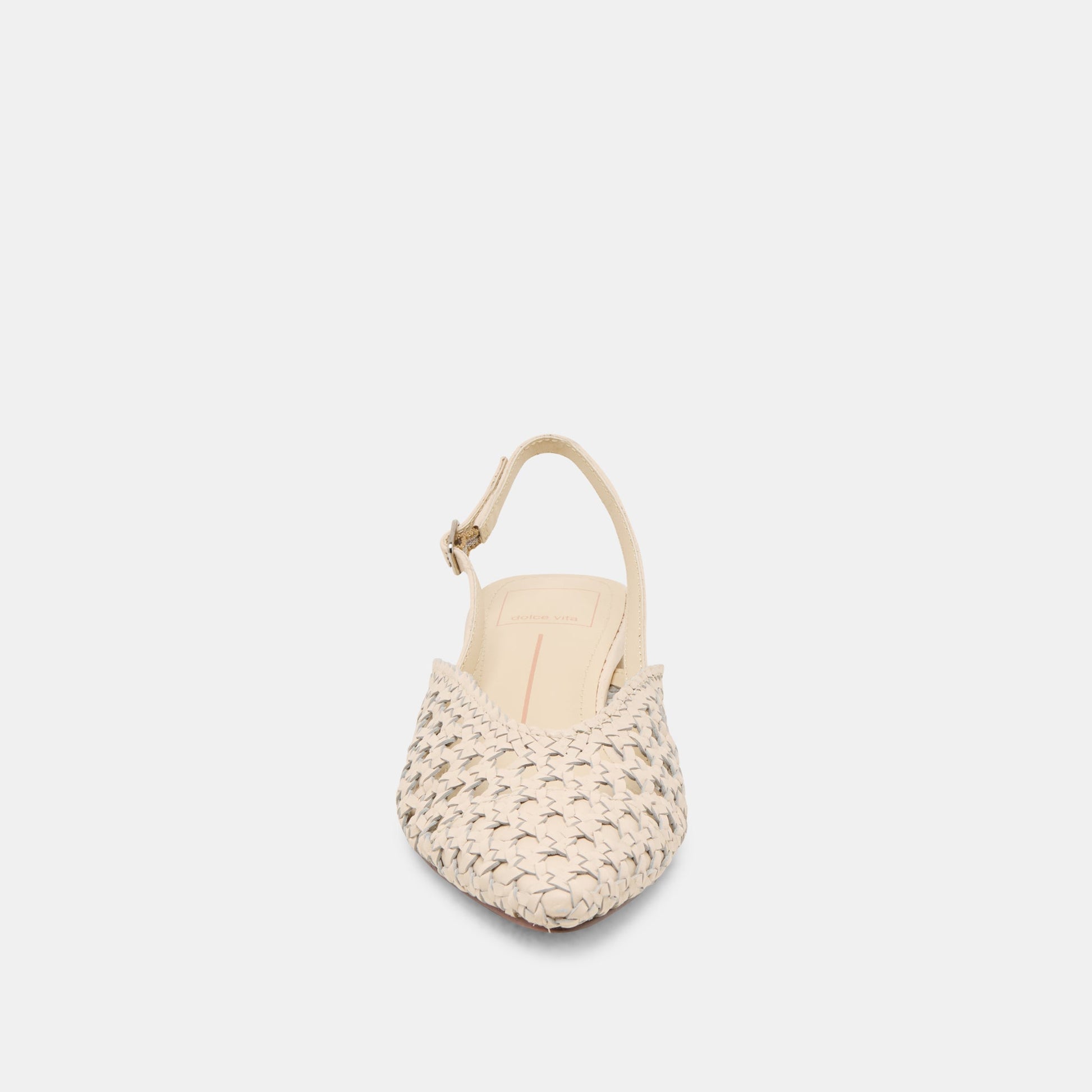 Birdie Off White Woven Leather Flats Dolce Vita