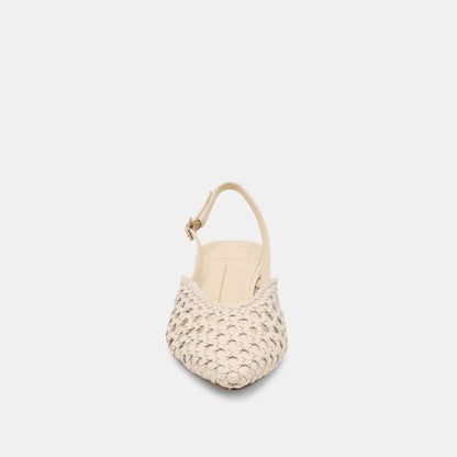 Birdie Off White Woven Leather Flats Dolce Vita