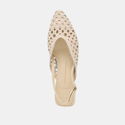 Birdie Off White Woven Leather Flats Dolce Vita