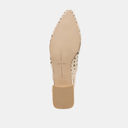 Birdie Off White Woven Leather Flats Dolce Vita
