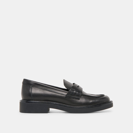 Tiggy Black Leather Loafers Dolce Vita