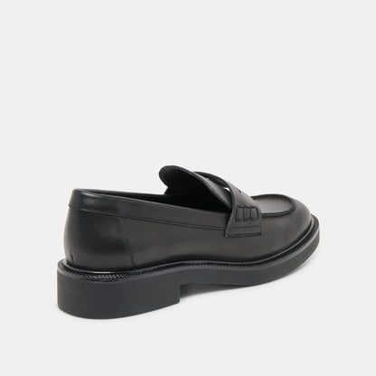 Tiggy Black Leather Loafers Dolce Vita