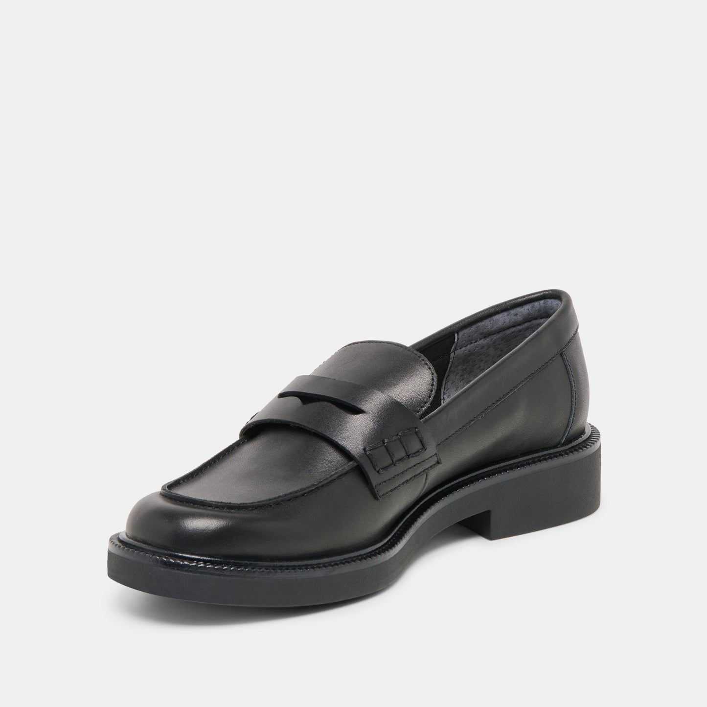 Tiggy Black Leather Loafers Dolce Vita