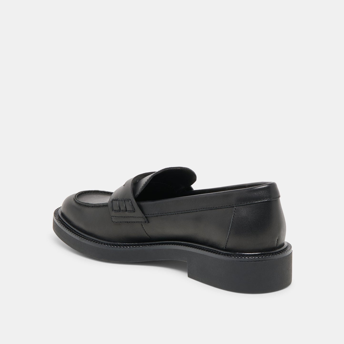 Tiggy Black Leather Loafers Dolce Vita