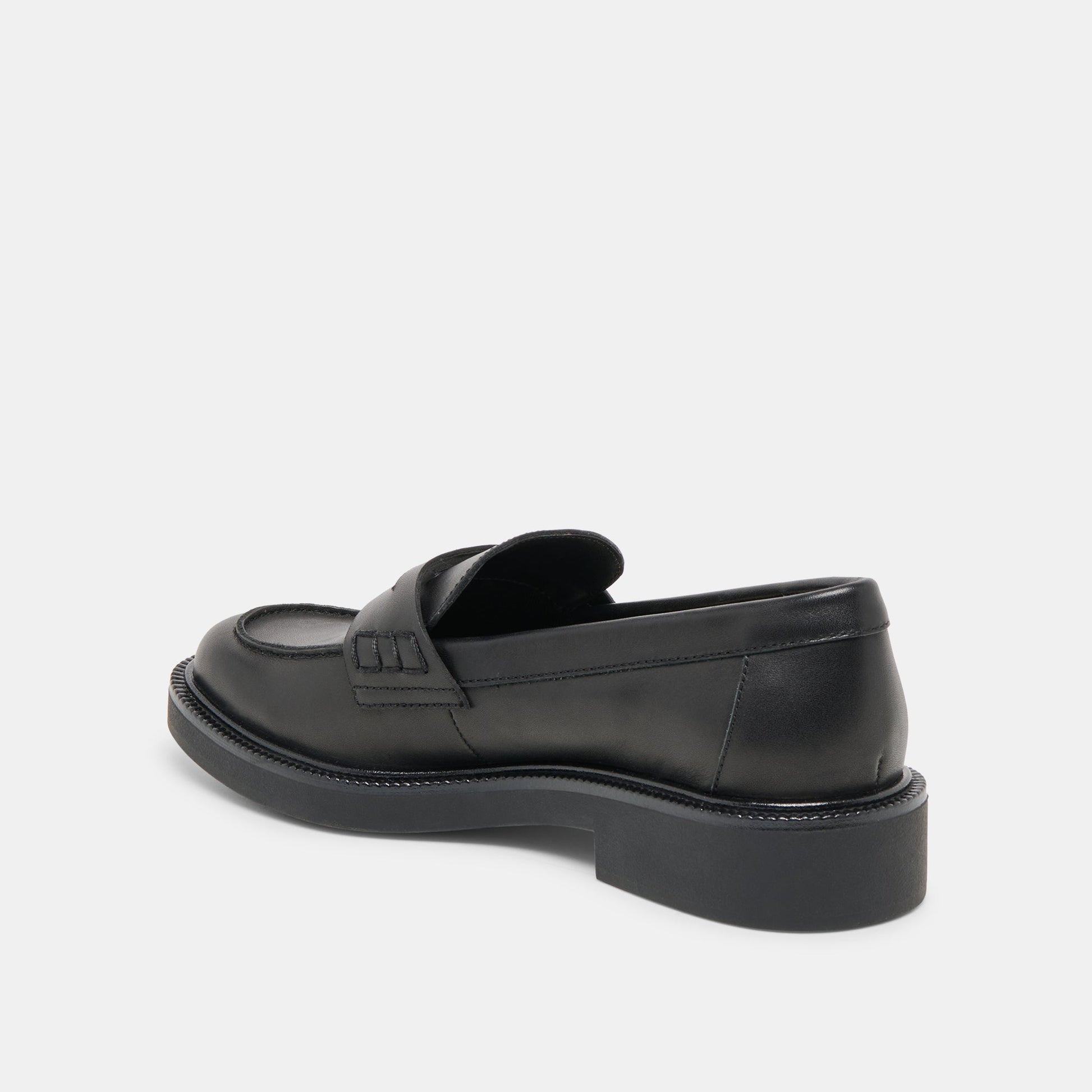 Tiggy Black Leather Loafers Dolce Vita