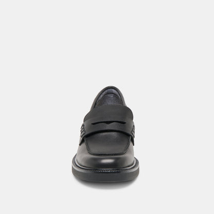 Tiggy Black Leather Loafers Dolce Vita