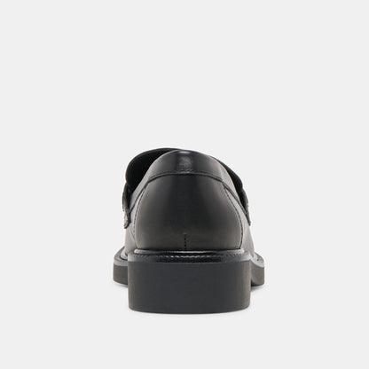 Tiggy Black Leather Loafers Dolce Vita
