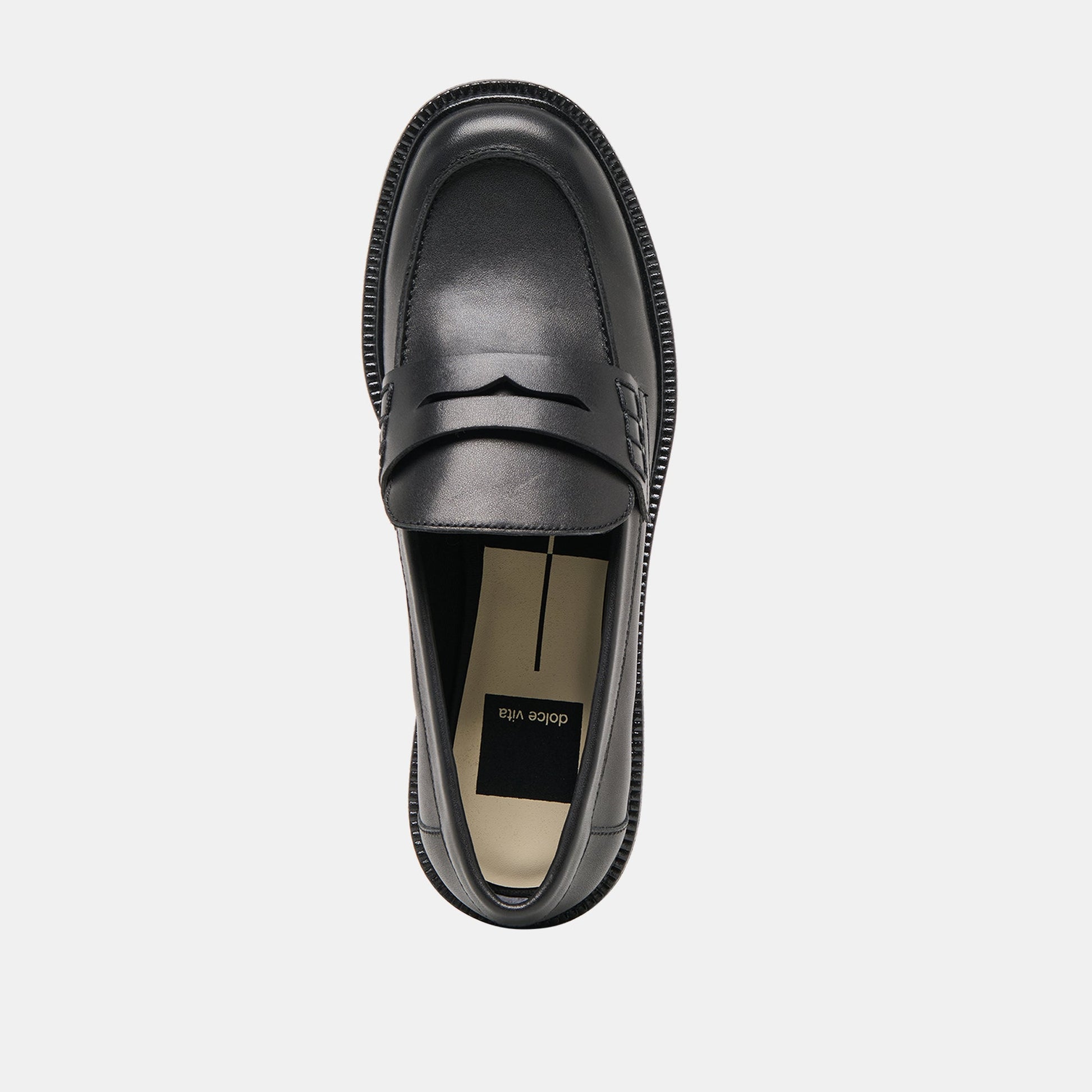 Tiggy Black Leather Loafers Dolce Vita