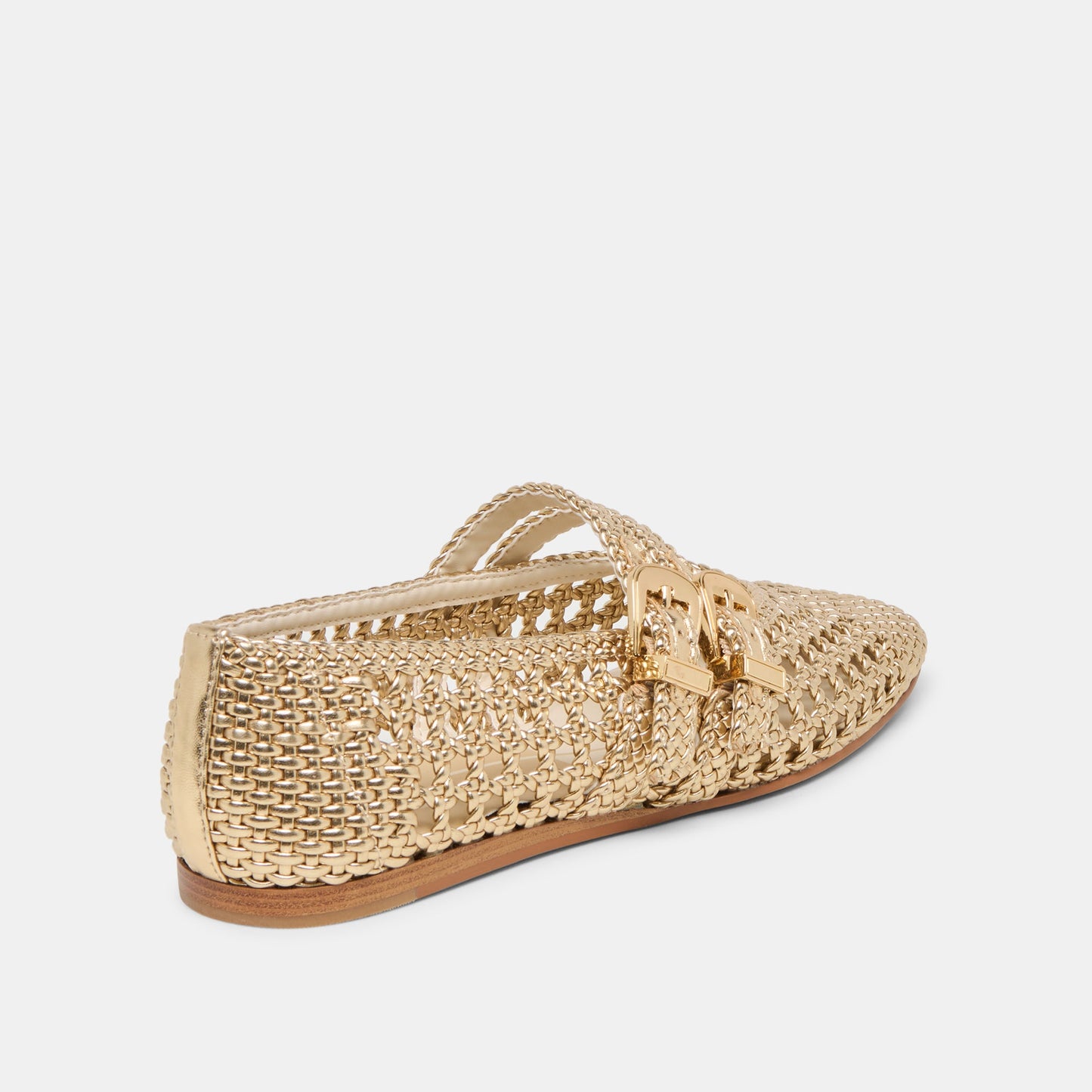 Baylee Gold Woven Stella Ballet Flats Dolce Vita