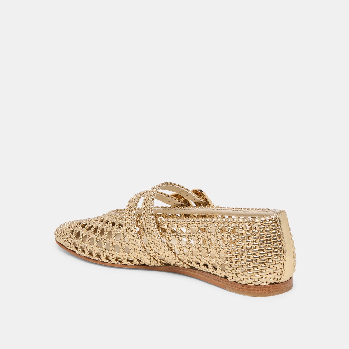 Baylee Gold Woven Stella Ballet Flats Dolce Vita