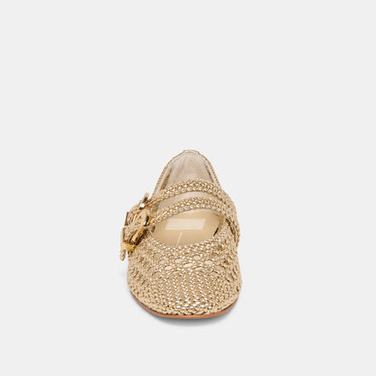 Baylee Gold Woven Stella Ballet Flats Dolce Vita