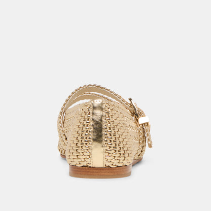 Baylee Gold Woven Stella Ballet Flats Dolce Vita