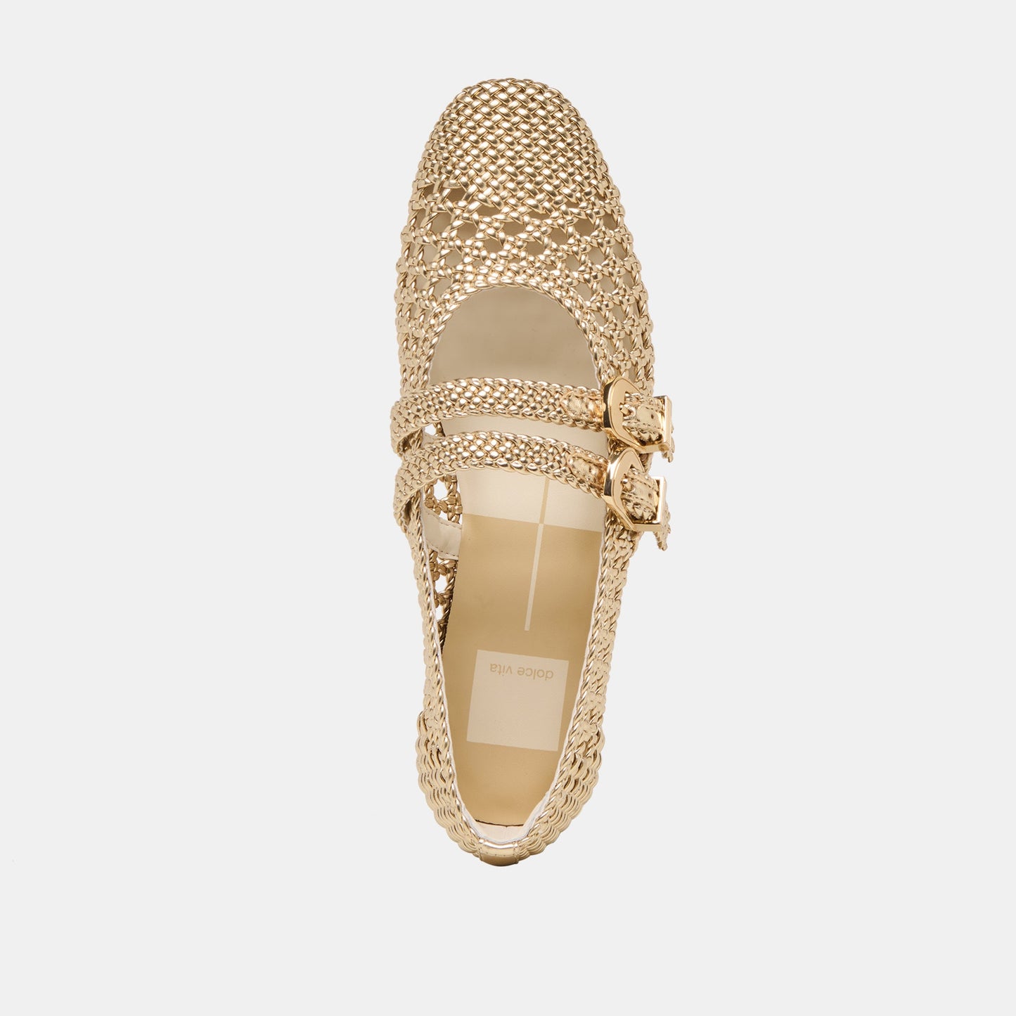 Baylee Gold Woven Stella Ballet Flats Dolce Vita