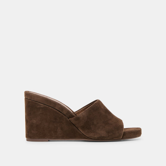 Holta Dk Brown Suede Wedges Dolce Vita