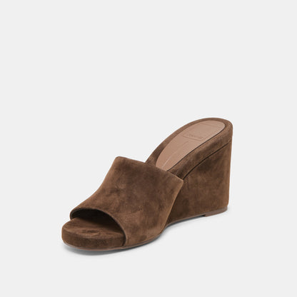 Holta Dk Brown Suede Wedges Dolce Vita