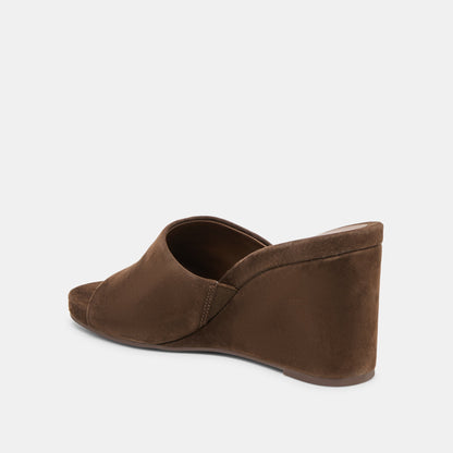 Holta Dk Brown Suede Wedges Dolce Vita