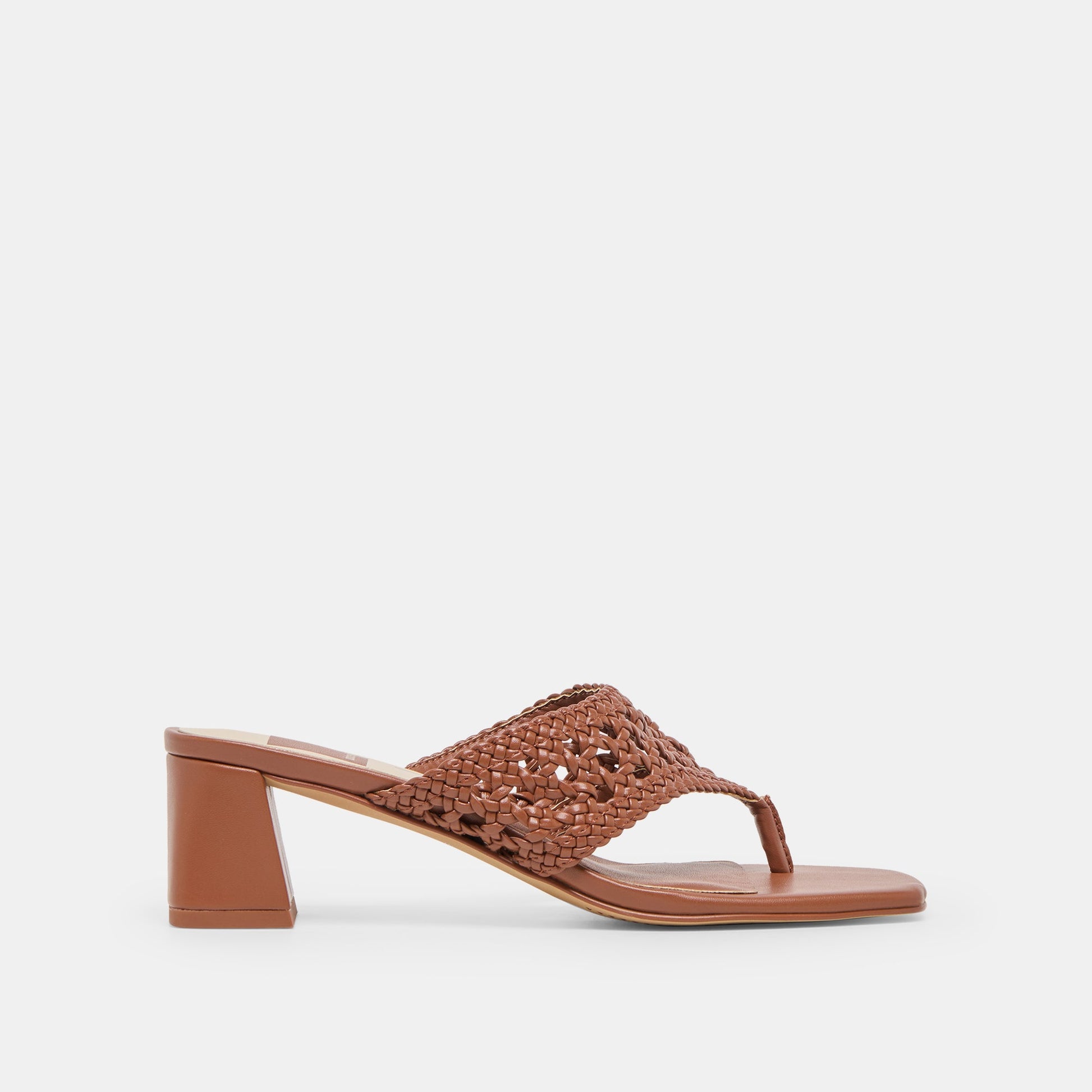 Barlo Cognac Woven Stella Heels Dolce Vita