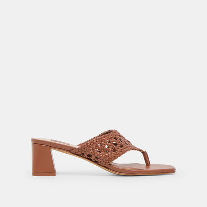 Barlo Cognac Woven Stella Heels Dolce Vita