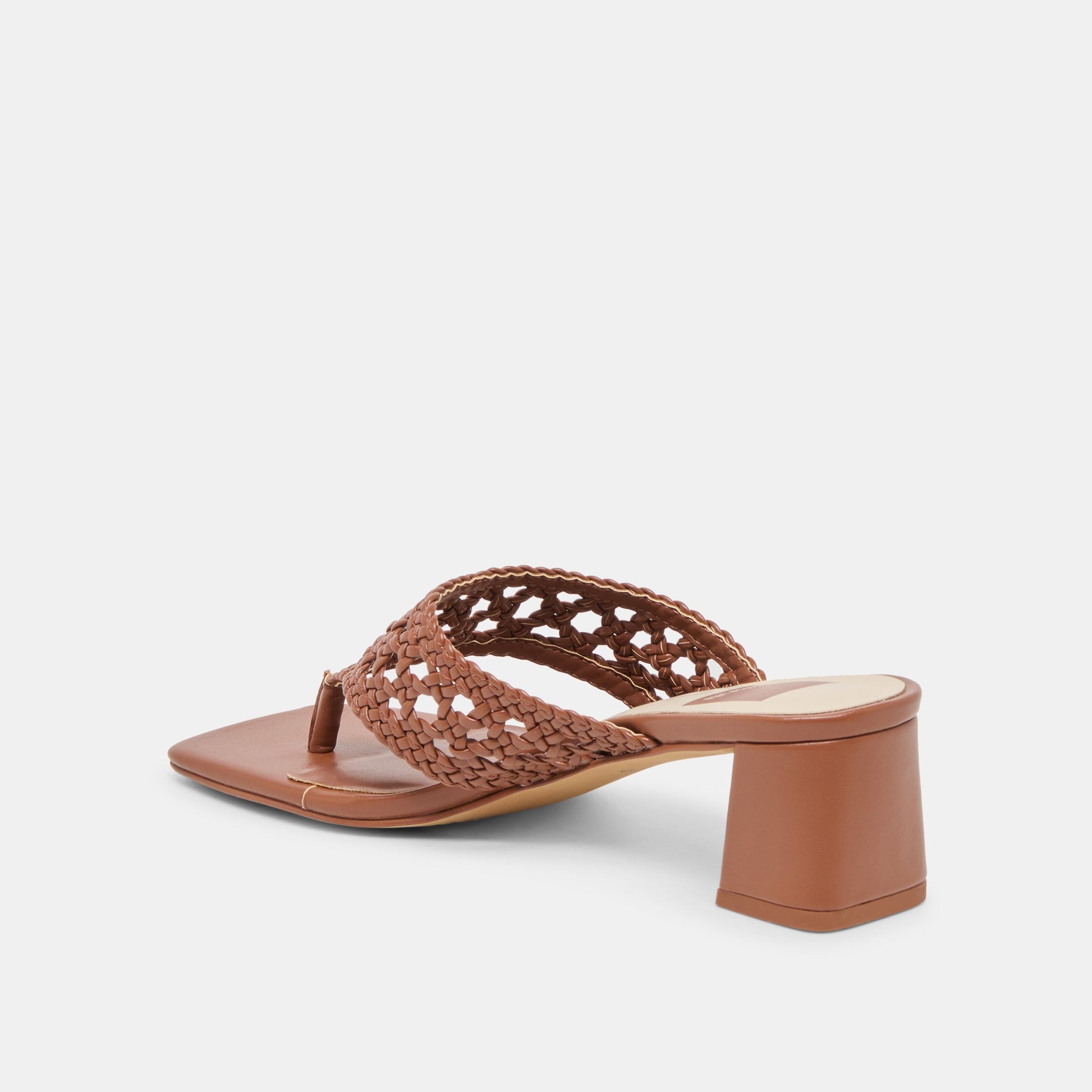 Barlo Cognac Woven Stella Heels Dolce Vita