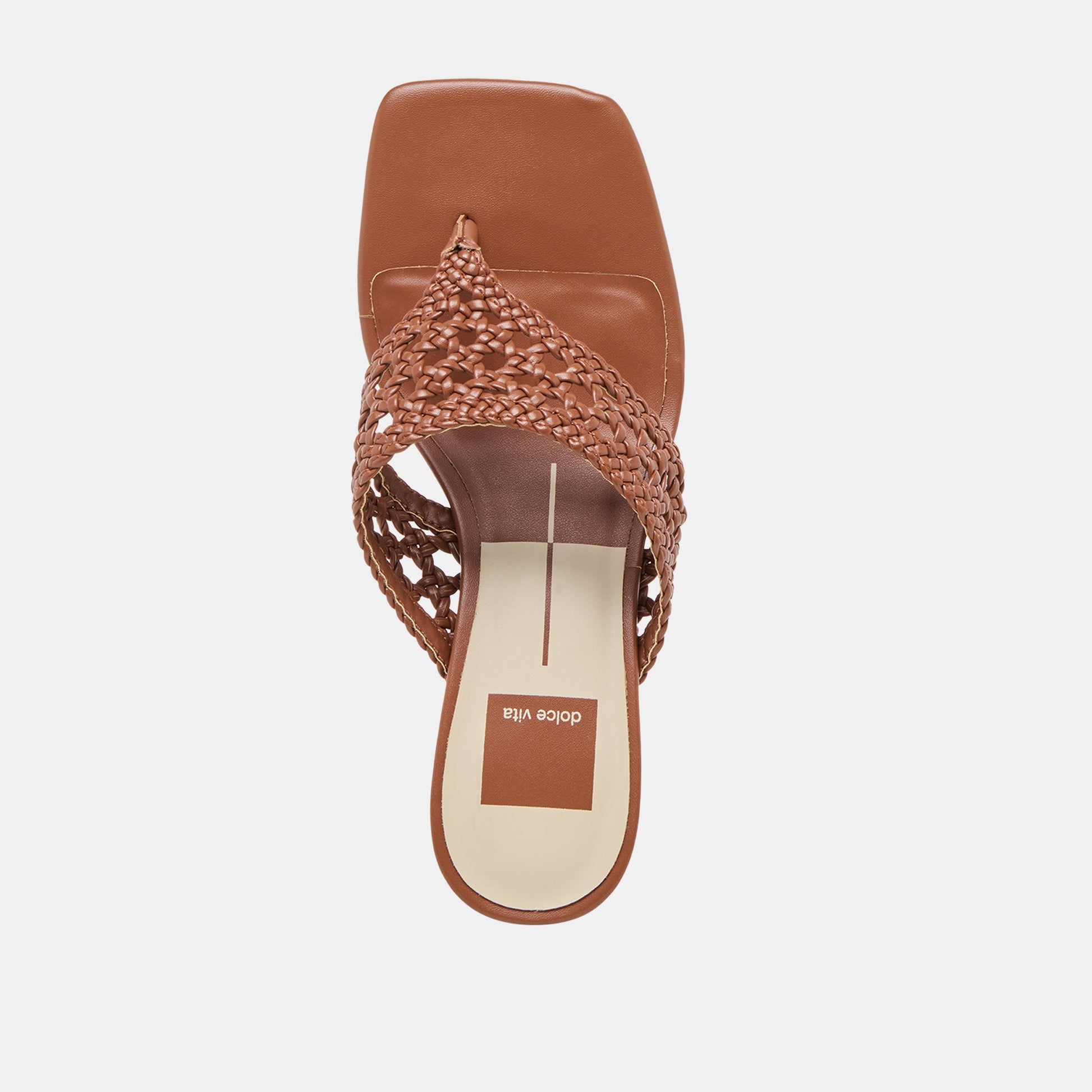 Barlo Cognac Woven Stella Heels Dolce Vita