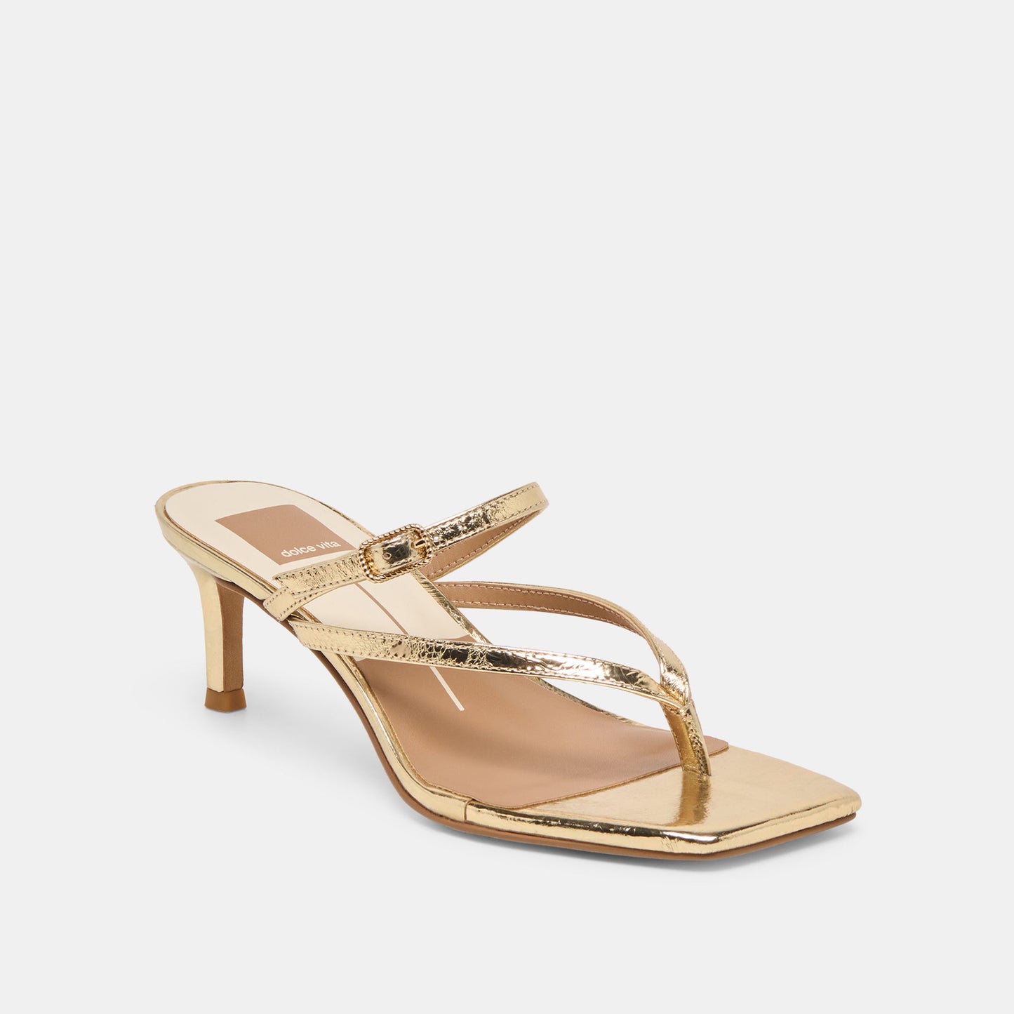 Biaga Gold Distressed Leather Heels Dolce Vita