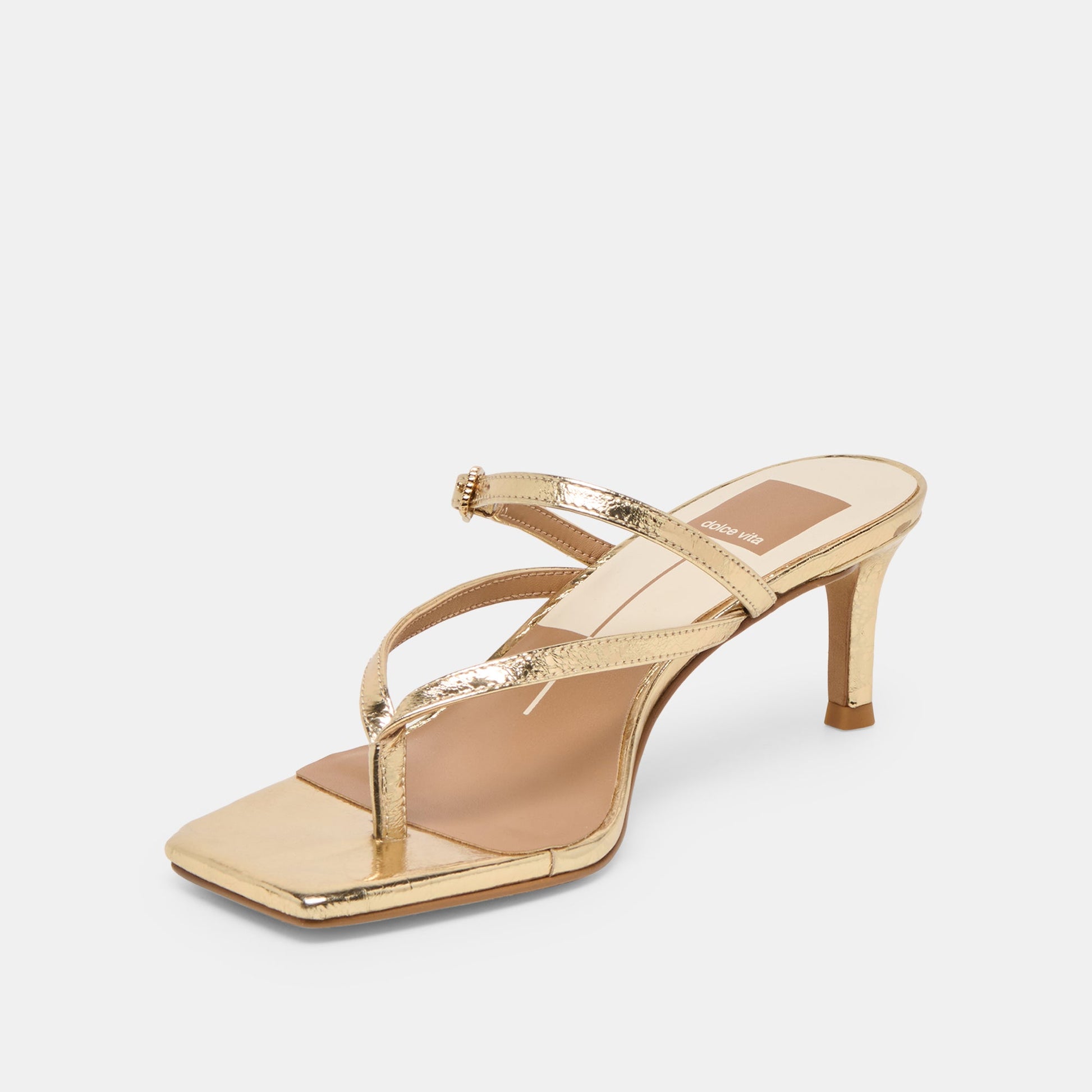 Biaga Gold Distressed Leather Heels Dolce Vita