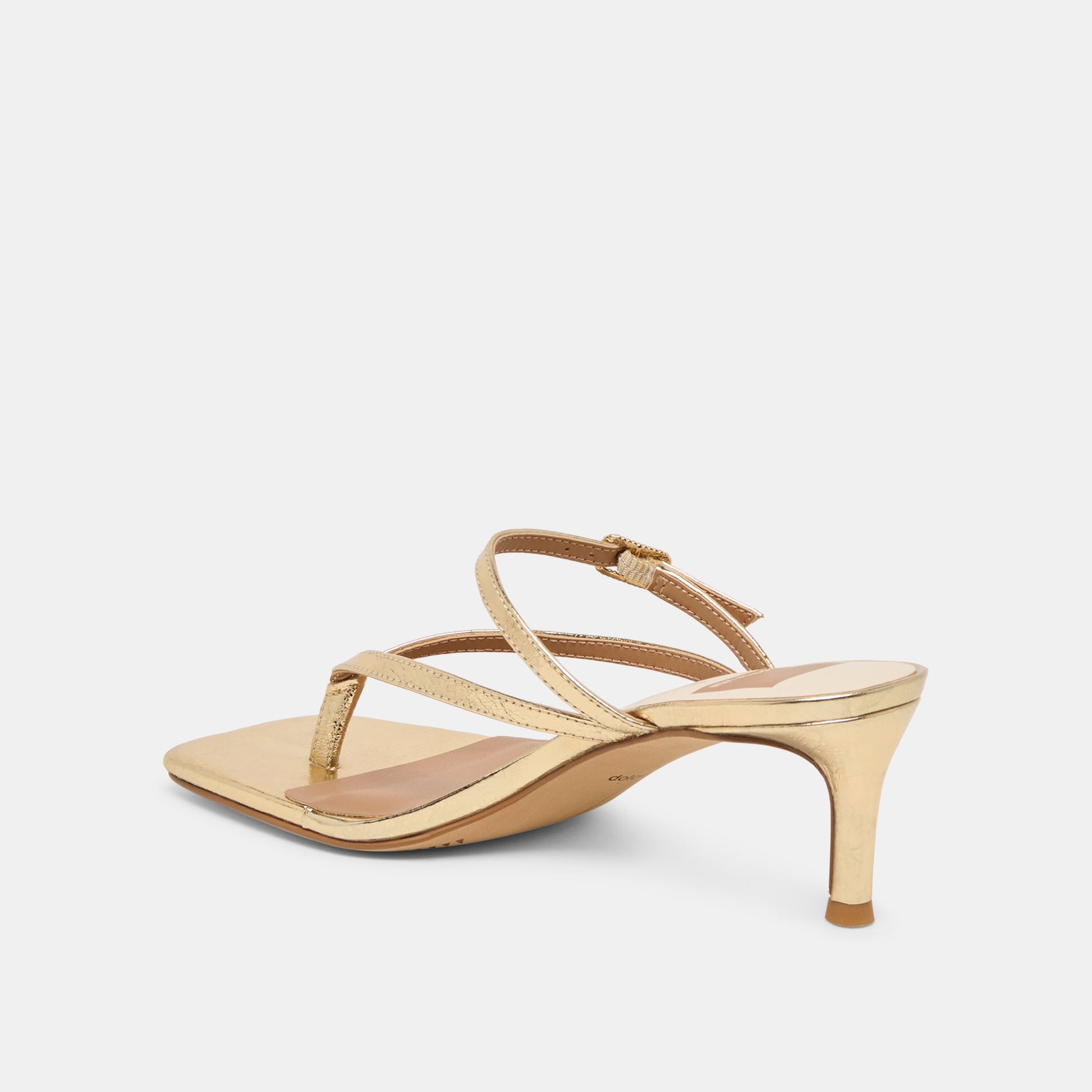 Biaga Gold Distressed Leather Heels Dolce Vita