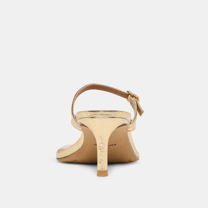 Biaga Gold Distressed Leather Heels Dolce Vita