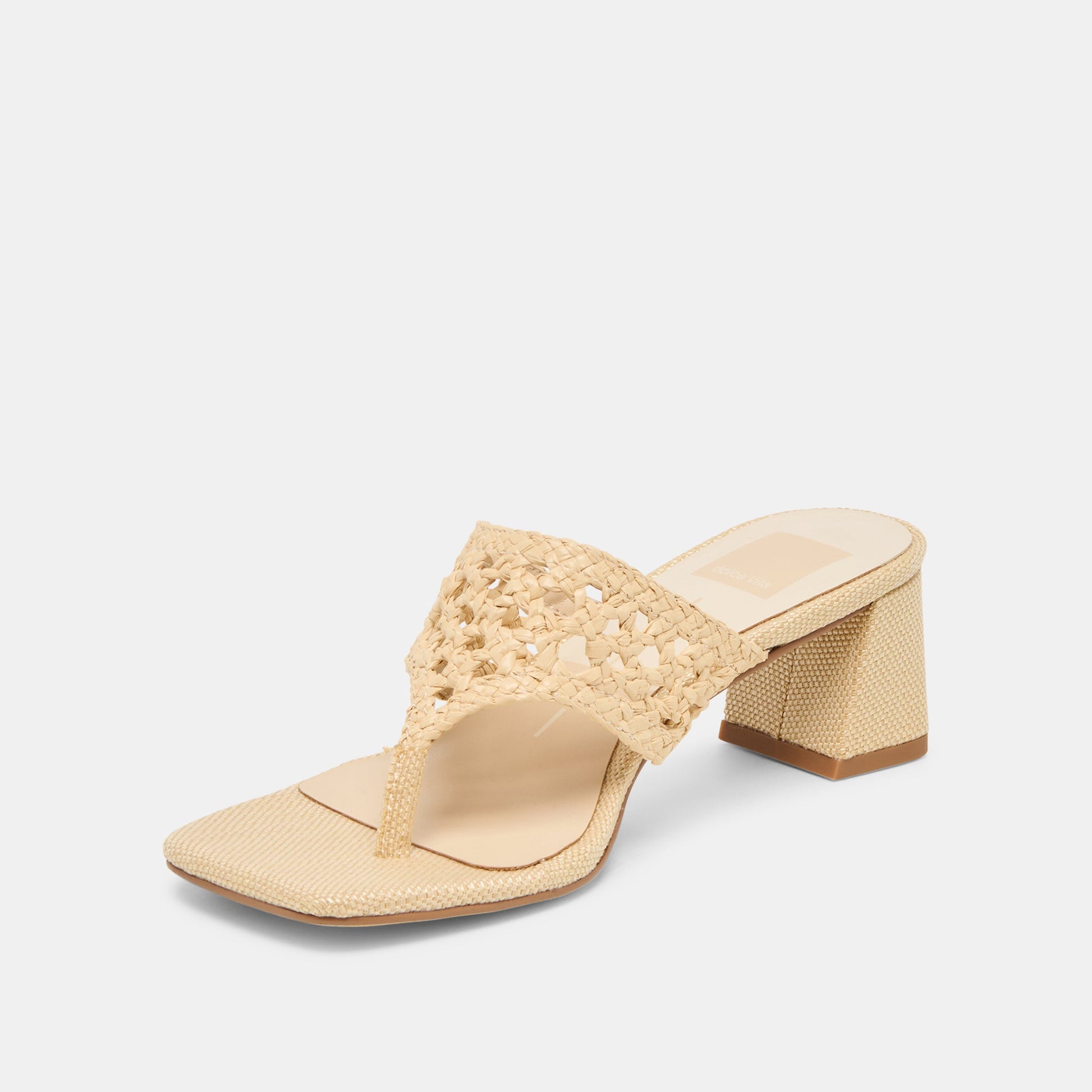 Barlo Lt Natural Woven Raffia Heels Dolce Vita