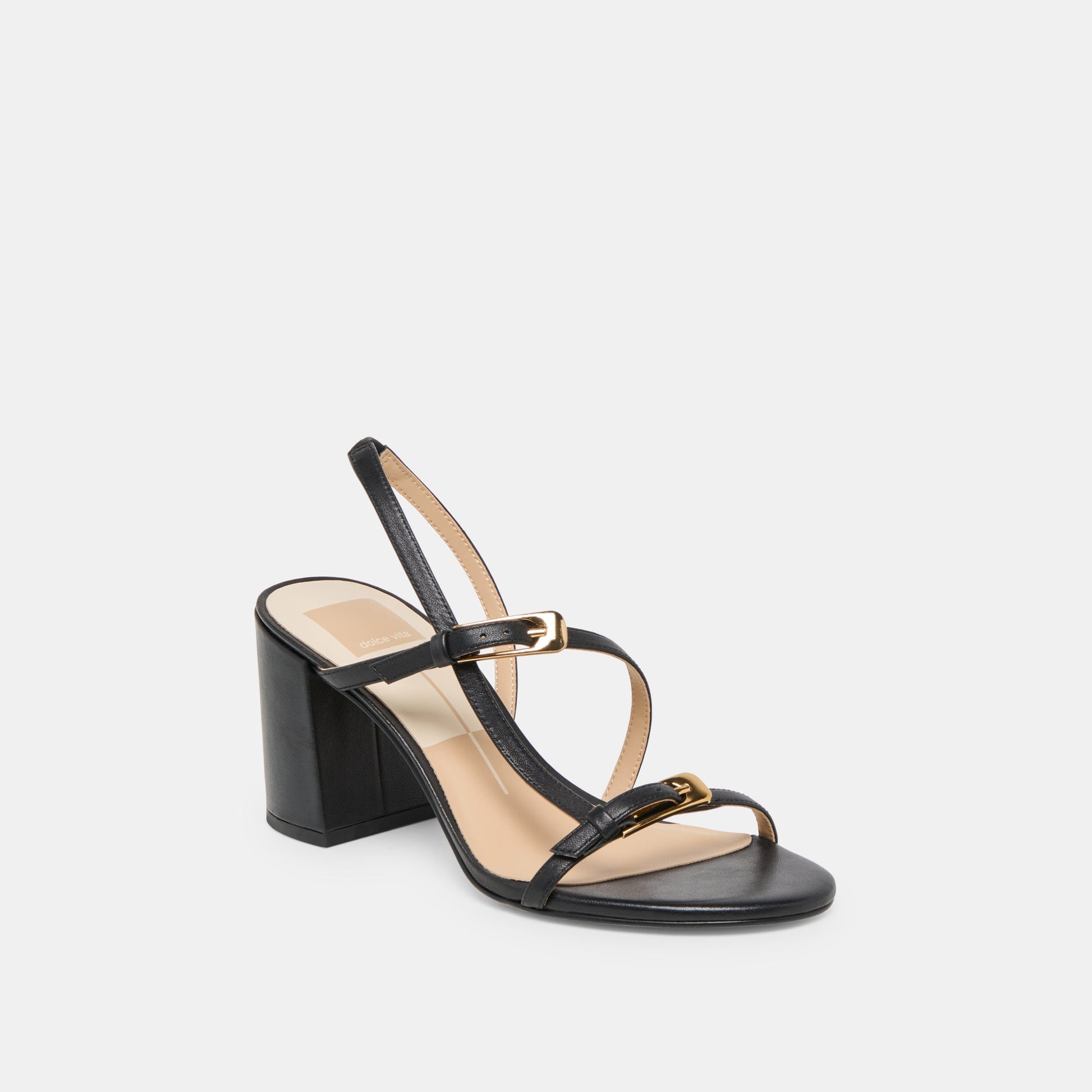 Faye Black Leather Heels Dolce Vita