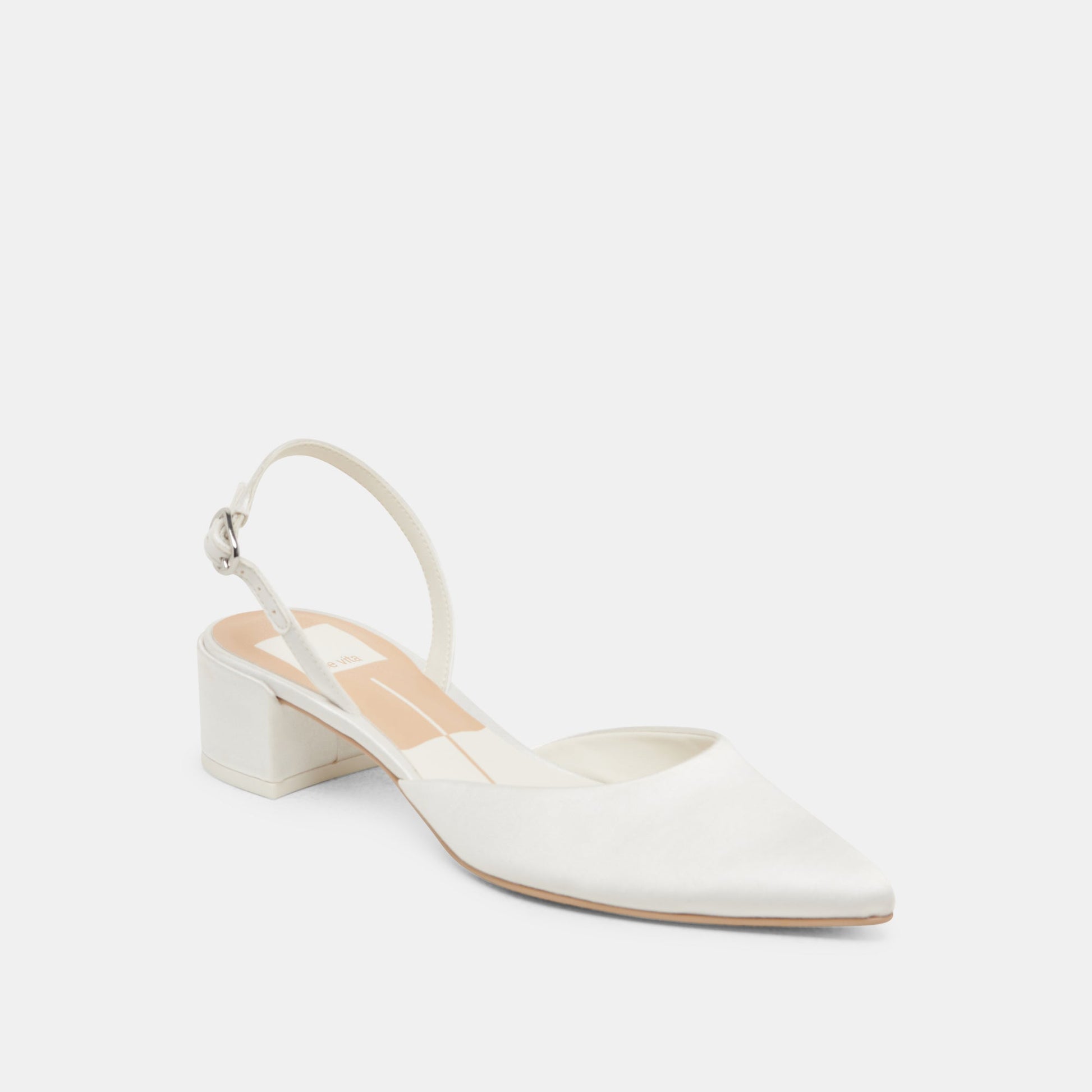 Carel Off White Satin Heels Dolce Vita