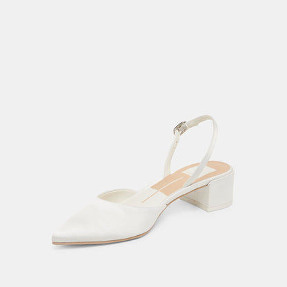 Carel Off White Satin Heels Dolce Vita