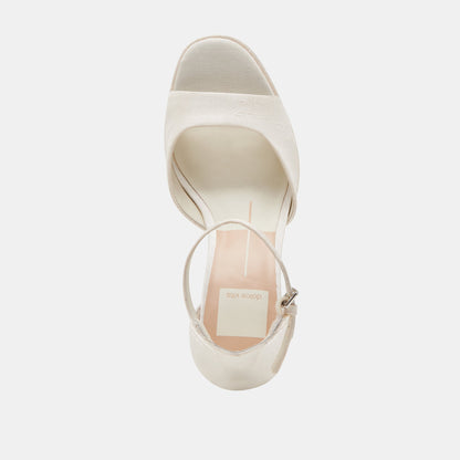 PANDRO HEELS WHITE SATIN Dolce Vita