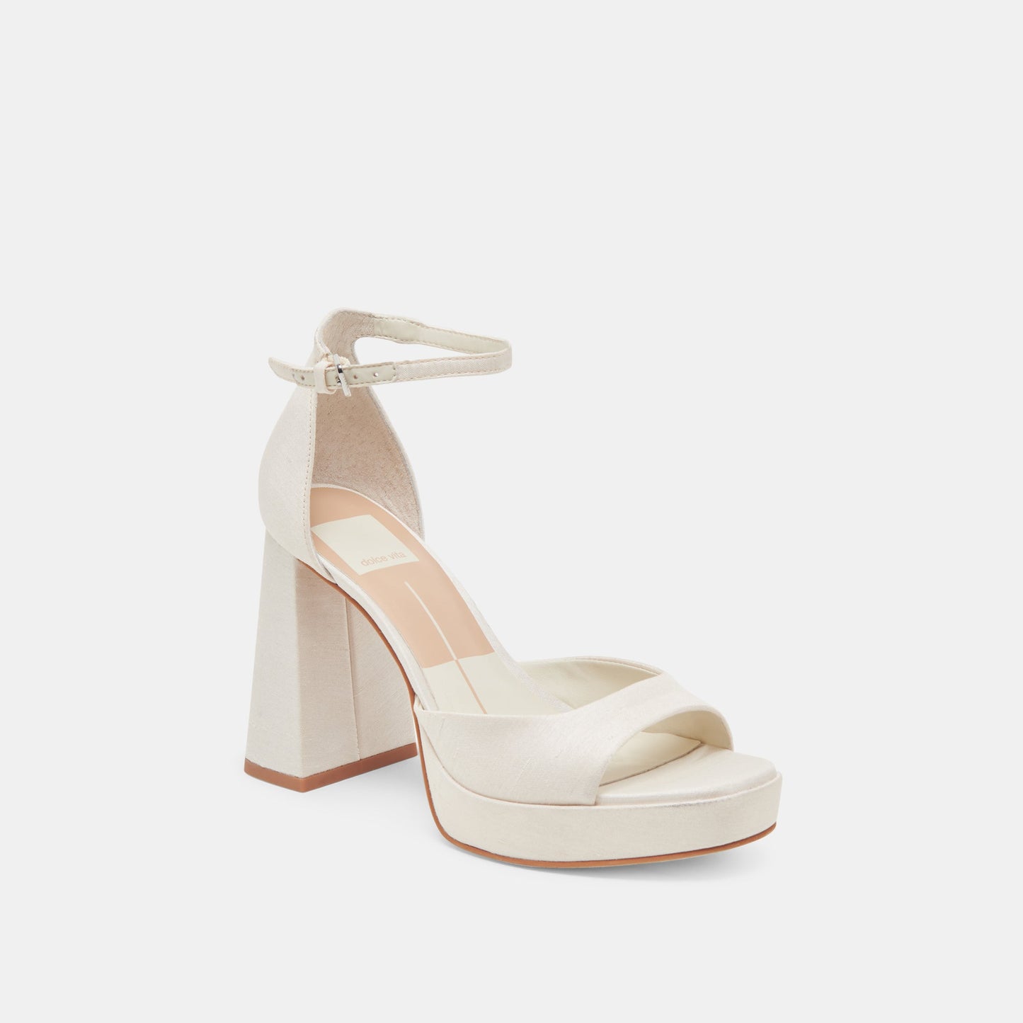 PANDRO HEELS WHITE SATIN Dolce Vita