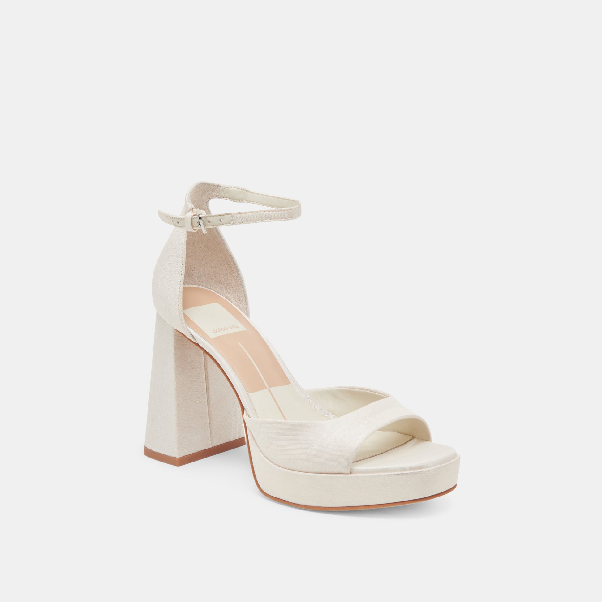PANDRO HEELS WHITE SATIN Dolce Vita