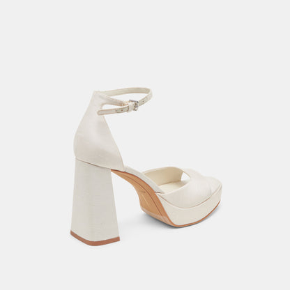 PANDRO HEELS WHITE SATIN Dolce Vita