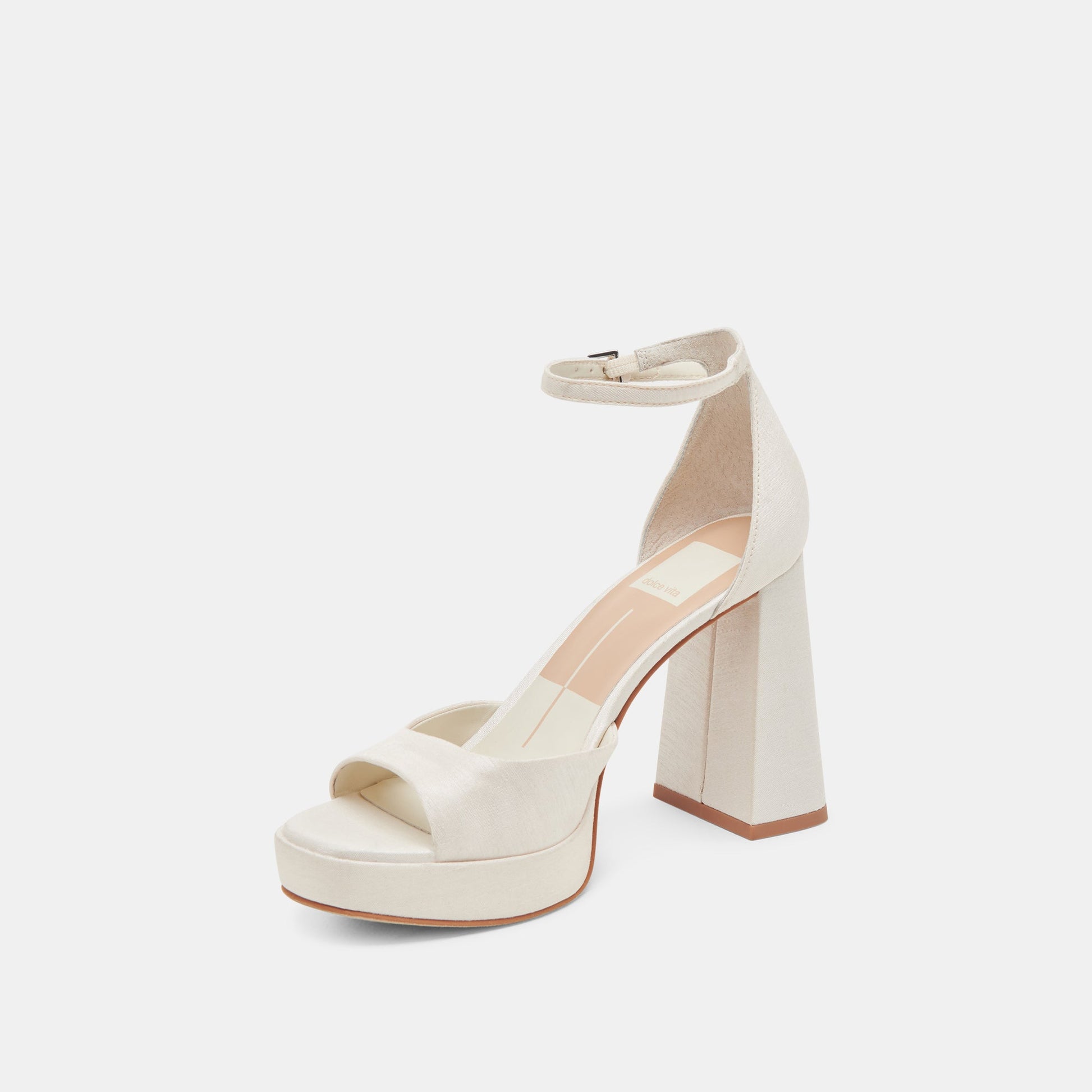 PANDRO HEELS WHITE SATIN Dolce Vita