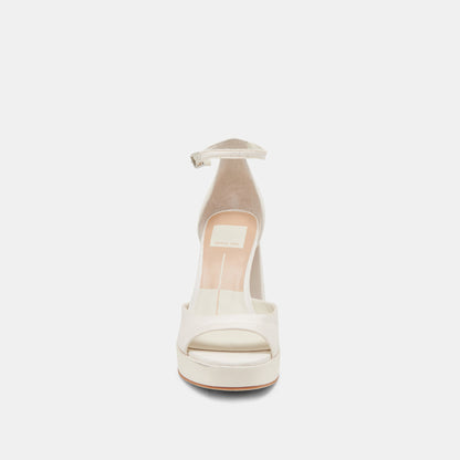 PANDRO HEELS WHITE SATIN Dolce Vita