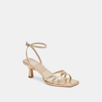 MANJI HEELS LIGHT GOLD METALLIC LEATHER Dolce Vita