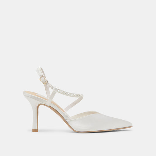 KAMRA PEARL HEELS TRUE WHITE SATIN Dolce Vita