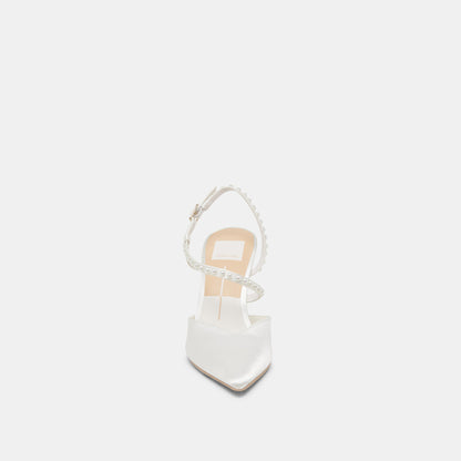 KAMRA PEARL HEELS TRUE WHITE SATIN Dolce Vita